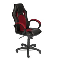 Кресло компьютерное TetChair RACER GT экокожа/ткань черный/бордо
