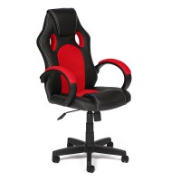 Кресло компьютерное TetChair RACER GT экокожа/ткань черный/красный