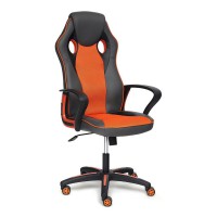 Кресло компьютерное TetChair RACER экокожа/ткань металлик/оранжевый