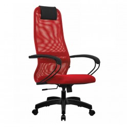 Кресло руководителя Метта SU-B-8 пластик ткань-сетка красный