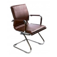 Кресло посетителя Бюрократ CH-993-Low-V/Brown экокожа коричневый