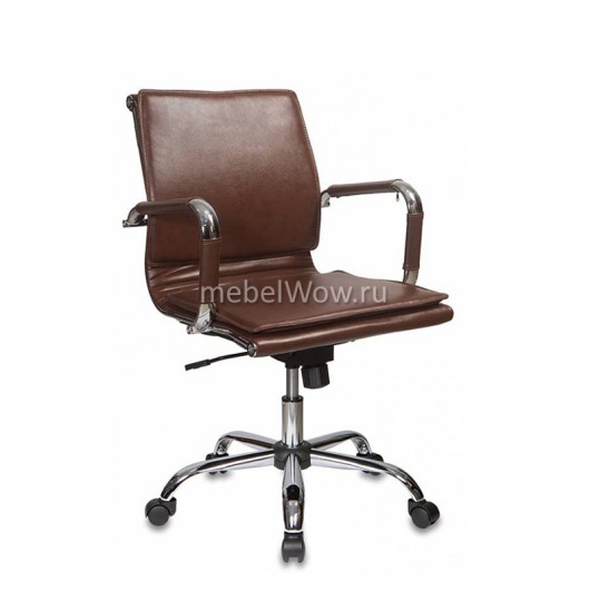 Кресло руководителя Бюрократ CH-993-Low/Brown экокожа коричневый