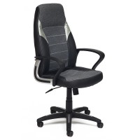 Кресло руководителя TetChair INTER экокожа/ткань черный/серый/серебро