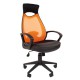 Кресло оператора Chairman 840 black сетка/ткань/экокожа оранжевый/черный
