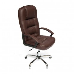 Кресло руководителя TetChair СН9944 хром экокожа коричневый