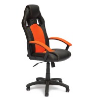 Кресло компьютерное TetChair DRIVER экокожа/ткань черный/оранжевый