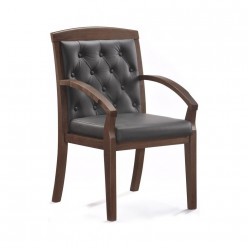 Кресло посетителя EasyChair 422 KR перфорированная кожа черный