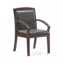Кресло посетителя EasyChair 421 KR рециклированная кожа черный