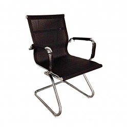 Кресло посетителя EasyChair 710 VN сетка/кожа черный