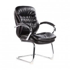 Кресло посетителя EasyChair 515 VR перфорированная кожа черный