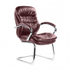 Кресло посетителя EasyChair 515 VR перфорированная кожа коричневый