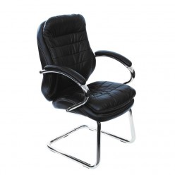 Кресло посетителя EasyChair 515 VL (T-9950) кожа черный