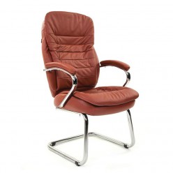 Кресло посетителя EasyChair 515 VL (T-9950) кожа коричневый