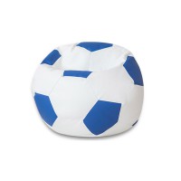 Пуф DreamBag Мяч экокожа бело-голубой
