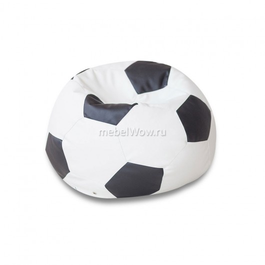 Пуф DreamBag Мяч экокожа бело-черная
