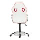 Кресло компьютерное TetChair BIANCO экокожа/ткань белый/красный