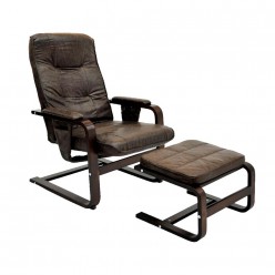Кресло для отдыха с пуфом GoodWood TXCC-03+TXWQM-7 темно-коричневый