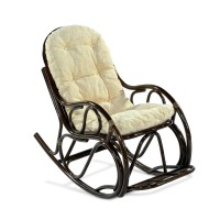 Кресло-качалка с подножкой Classic Rattan 05/17 Б темно-коричневый