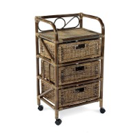 Комод с плетеными ящиками Classic Rattan 19/10 Б темно-коричневый