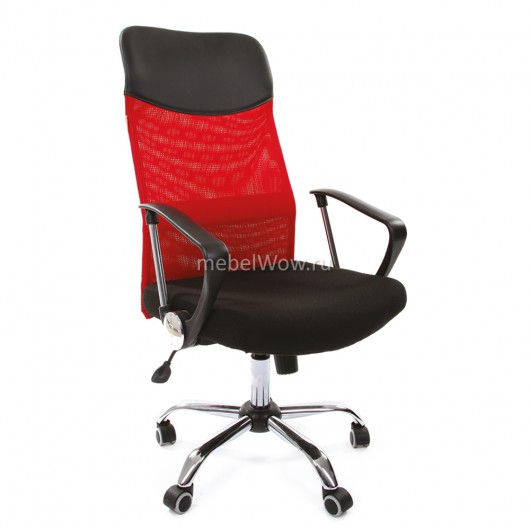 Кресло руководителя Chairman 610 сетка/ткань красный/черный