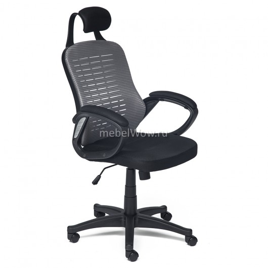 Кресло руководителя TetChair TASKY сетка/ткань черный/серый