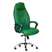 Кресло руководителя TetChair BOSS люкс хром экокожа перфорированная зеленый