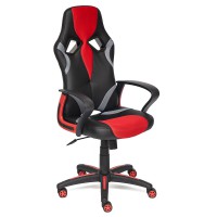 Кресло компьютерное TetChair Runner экокожа/ткань черный/красный