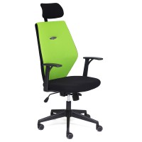 Кресло руководителя TetChair RINUS-6 ткань черный/зеленый
