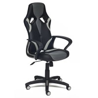 Кресло компьютерное TetChair Runner экокожа/ткань черный/серый