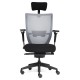 Кресло руководителя TetChair AMIR-3 ткань/сетка черный/серый