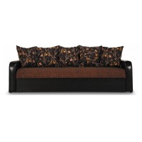 Диван-кровать Столлайн Кэтрин коричневый Nepal 7/коричневый с рисунком Flor 3/темно-коричневый