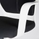 Кресло руководителя Norden Поло пластик белый/ткань черная/строчка белая