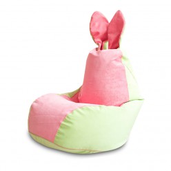 Кресло-мешок DreamBag Зайчик салатово-розовый