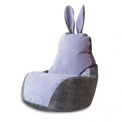Кресло-мешок DreamBag Зайчик серо-лавандовый