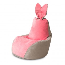 Кресло-мешок DreamBag Зайчик серо-розовый