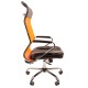 Кресло руководителя Chairman 700 сетка/экопремиум оранжевый/черный