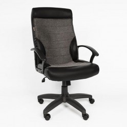 Кресло руководителя EasyChair 639 TPU экокожа/ткань серое/черное