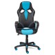 Кресло компьютерное TetChair Runner экокожа/ткань черный/голубой