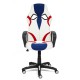 Кресло компьютерное TetChair Runner экокожа/ткань белый/синий/красный
