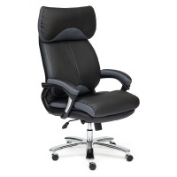 Кресло руководителя TetChair GRAND экокожа/ткань черный/серый