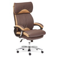Кресло руководителя TetChair GRAND кожа/экокожа/ткань коричневый/бронзовый