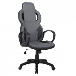 Кресло руководителя TetChair Scooter экокожа серый/черный