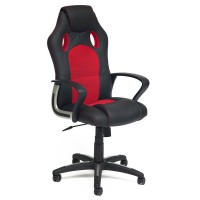 Кресло компьютерное TetChair RACER NEW экокожа/ткань черный/красный