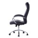 Кресло руководителя TetChair GLOSS хром ткань/экокожа серый/черный