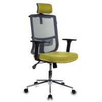 Кресло руководителя Бюрократ MC-612-H/DG/GREEN сетка серый/ткань зеленый