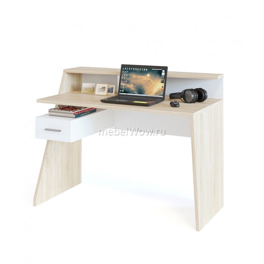 Компьютерный стол Сокол КСТ-108 дуб сонома/белый