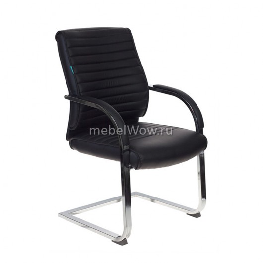Кресло посетителя Бюрократ T-8010-LOW-V/BLACK экокожа черный