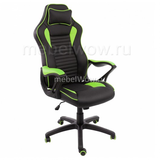 Кресло компьютерное Woodville Leon экокожа зеленое/черное