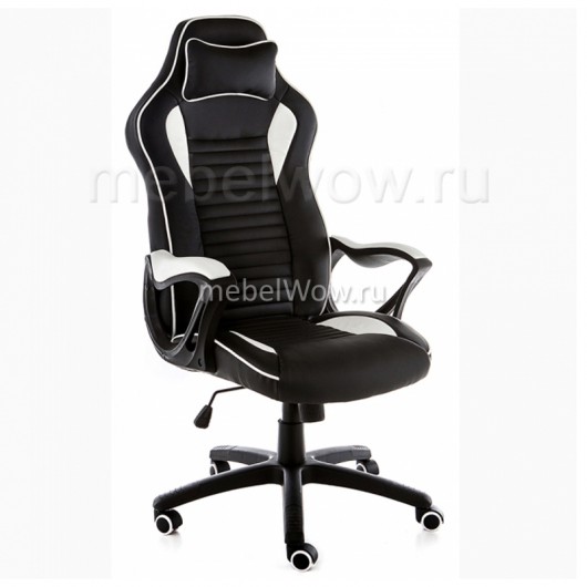 Кресло компьютерное Woodville Leon экокожа белое/черное