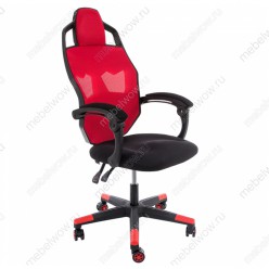 Кресло компьютерное Woodville Knight сетка/ткань красное/черное